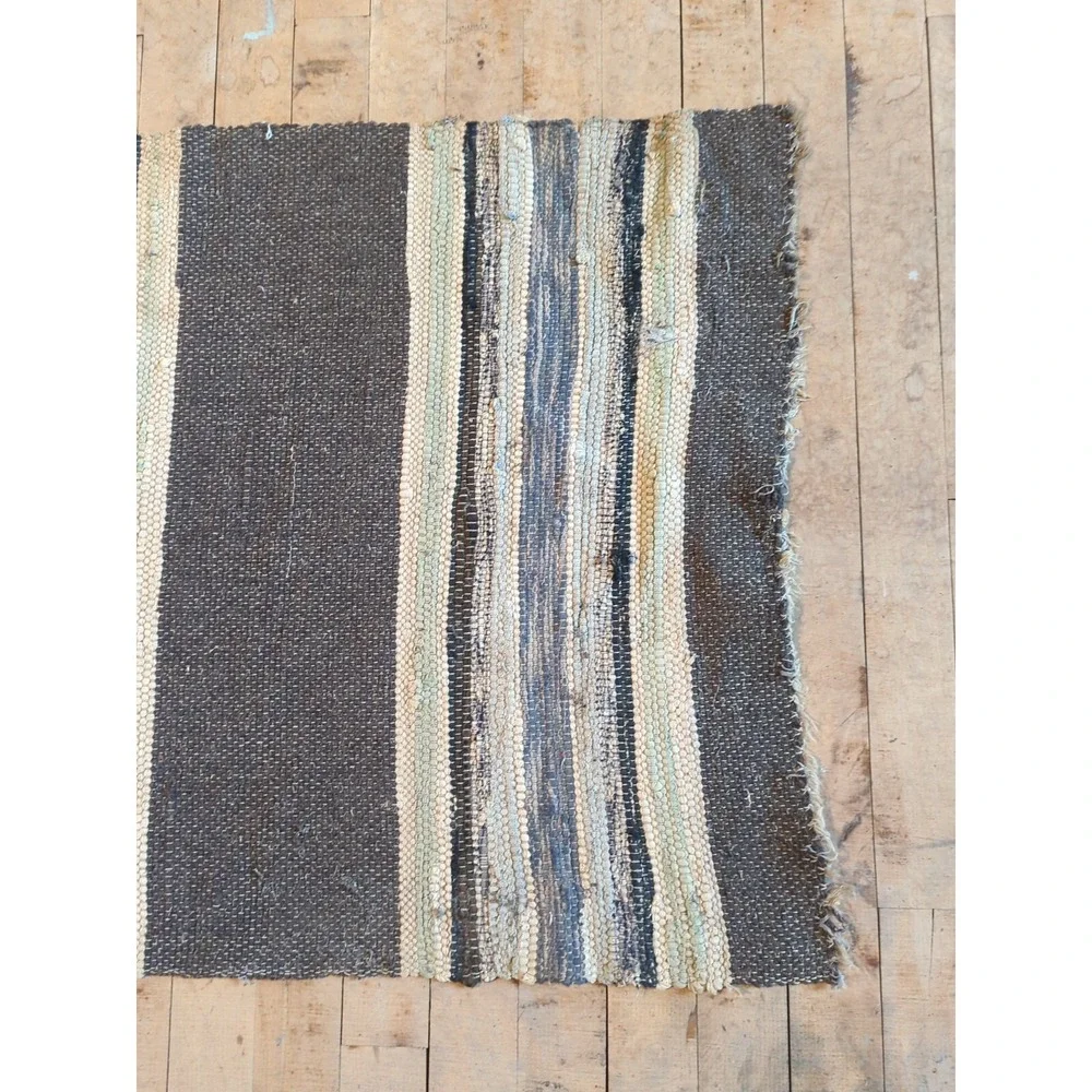 Antique Imported Swedish HandMade Rag Rug Runner (24 x 196 inches )‎
